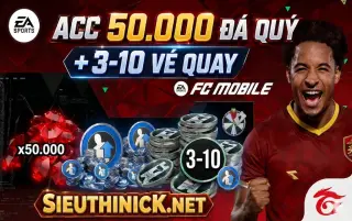 Acc x50k-100k Đá quý + 3-10 Vé Quay